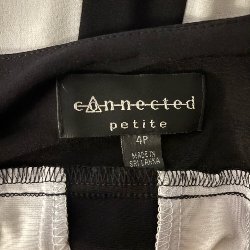 Connected Apparel Black and White Midi Dress Size 4 - Picture 3 of 3